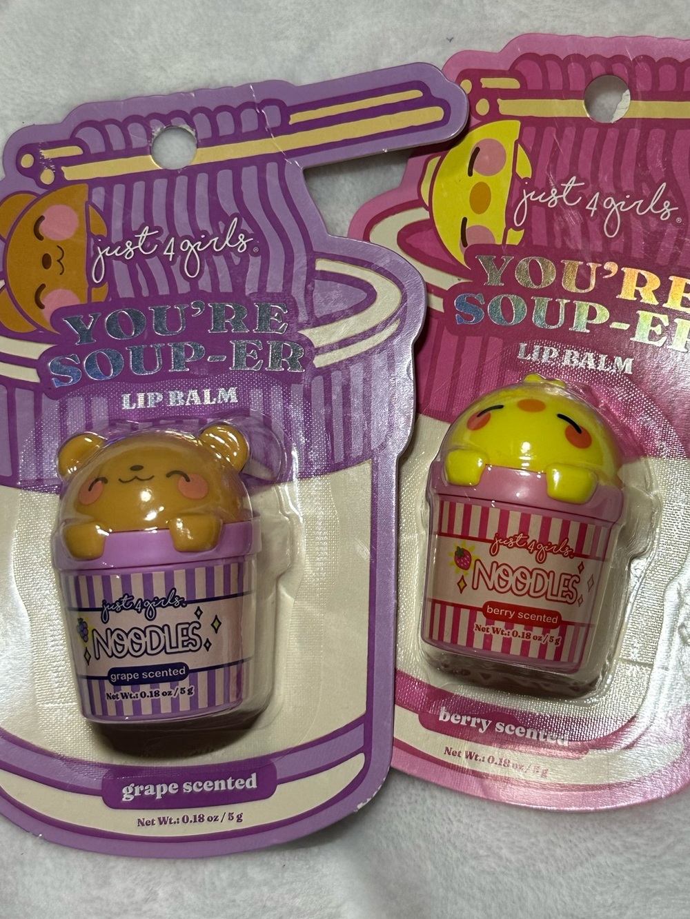 🍜 Just 4 Girls "You're Soup-er" Ramen Lip Balm 2pc Set 🍜
